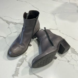AGL Gray Double Zipper Low Heel Booties Size 8
